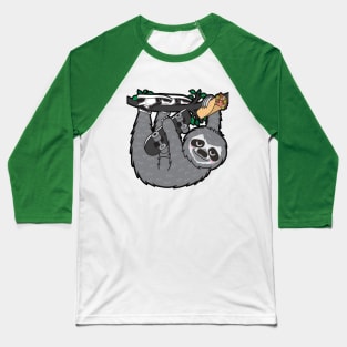 Skater Sloth Kebab Baseball T-Shirt